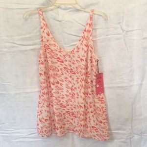 CAbi NWT cream and coral camisole